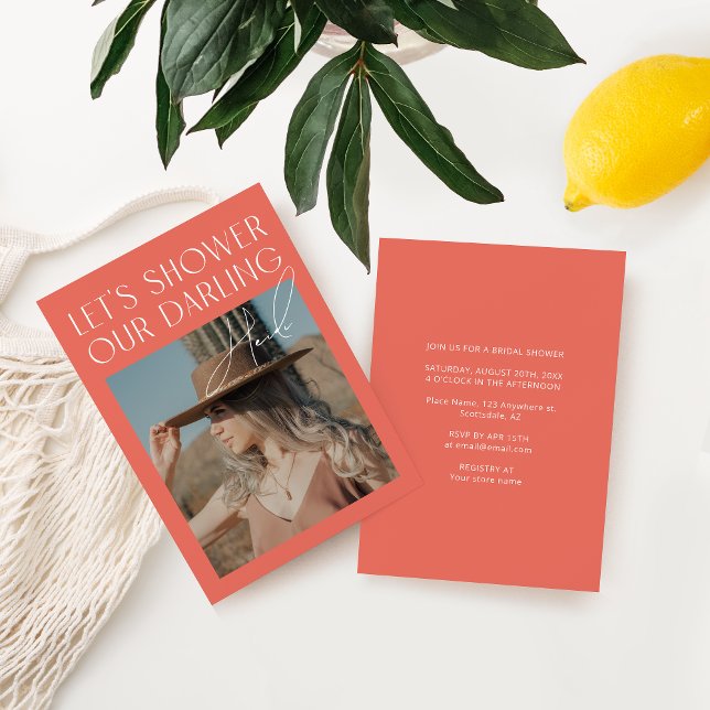 Convite Chá de panela Digital de Fotografia Rosa Minimalis (Criador carregado)