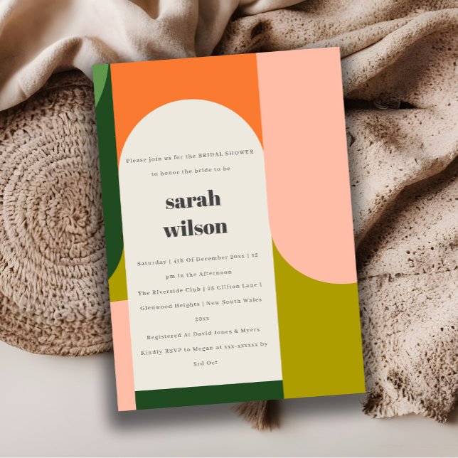 Convite Chá de panela do Abstrato de trava retrógrada colo (Criador carregado)