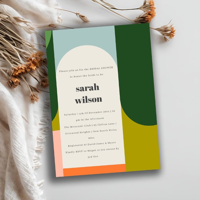 Convite Chá de panela do Abstrato de trava retrógrada colo (Criador carregado)