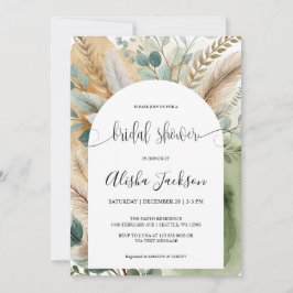 Convite Chá de panela do Arch Moderno Terracotta & Sage