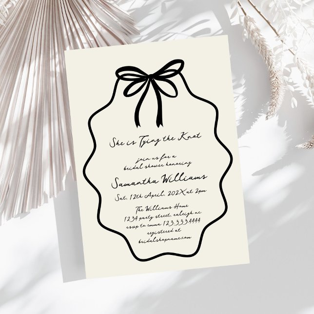 Convite Chá de panela do Arco do coquete desenhado à mão (Criador carregado)