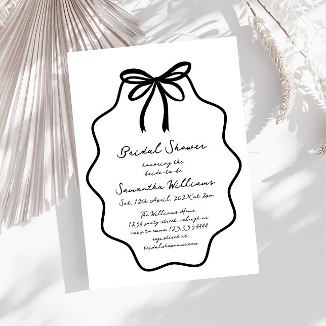 Convite Chá de panela do Arco do coquete desenhado à mão (Criador carregado)