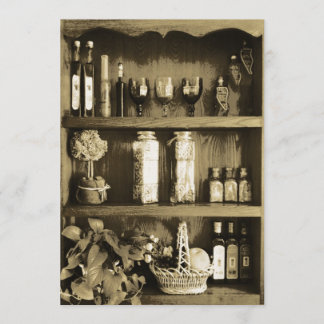 Convite Chá de panela do armário da cozinha de Brown