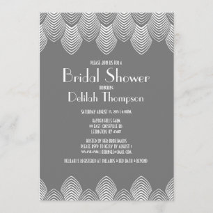 Convite Chá de panela do art deco dos anos 20 do vintage