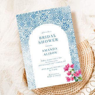 Convite Chá de panela do azulejo mediterrânico