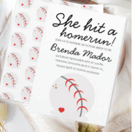 Convite Chá de panela do Baseball Homerun Sports Lover