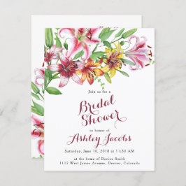 Convite Chá de panela do Buquê Lily Flower