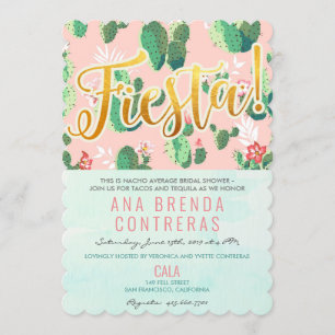 Convite Chá de panela do cacto da festa