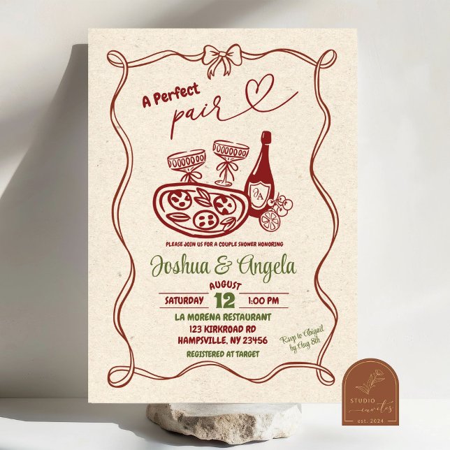 Convite Chá de panela do Casal de Par Perfeito do Arco Des (Criador carregado)