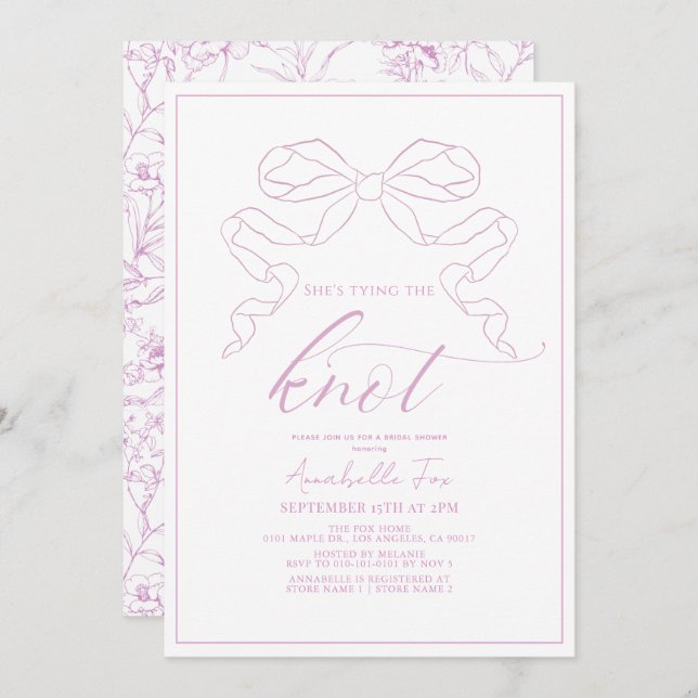 Convite Chá de panela do Casando rosa (Frente/Verso)