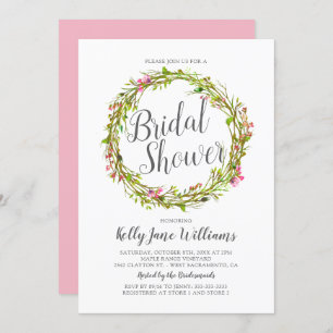 Convite Chá de panela do chique de Boho da grinalda da