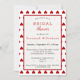 Convite Chá de panela do Coração Vermelho namorados