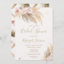 Convite Chá de panela do Deserto da Boêmia Pampas Grass