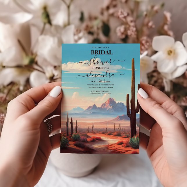 Convite Chá de Panela do Deserto de Cactos do México Ocide (Criador carregado)