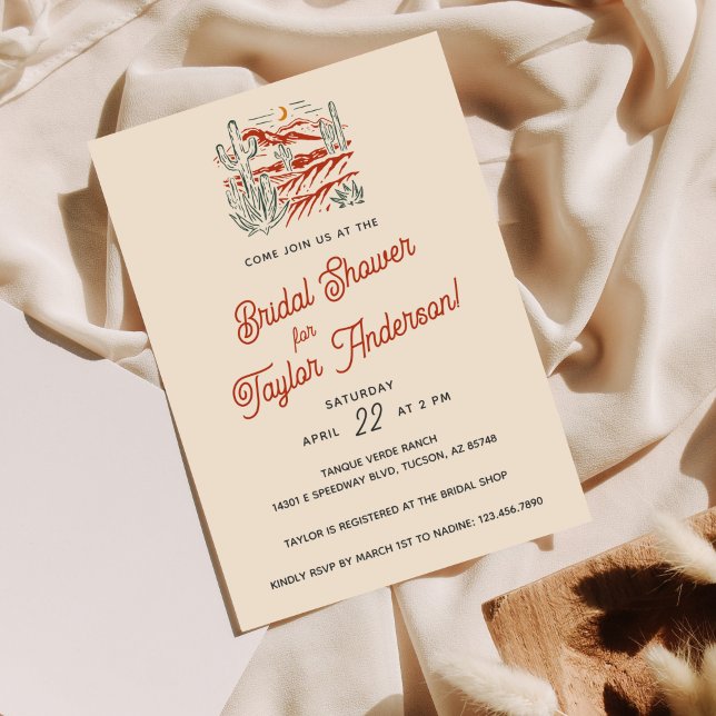 Convite Chá de panela do Deserto de Terracotta Cactus (Criador carregado)