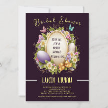 Chá de panela do Estilo Real de Páscoa Roxo Elegan