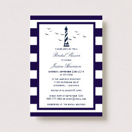 Convite Chá de panela do farol com faixa de Marinho náutic