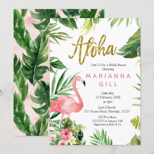 Convite Chá de panela do flamingo