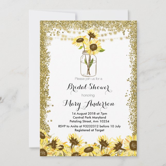 Convite Chá de panela do frasco de pedreiro do verão (Frente)