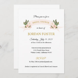 Convite Chá de panela do Garden Floral Crest