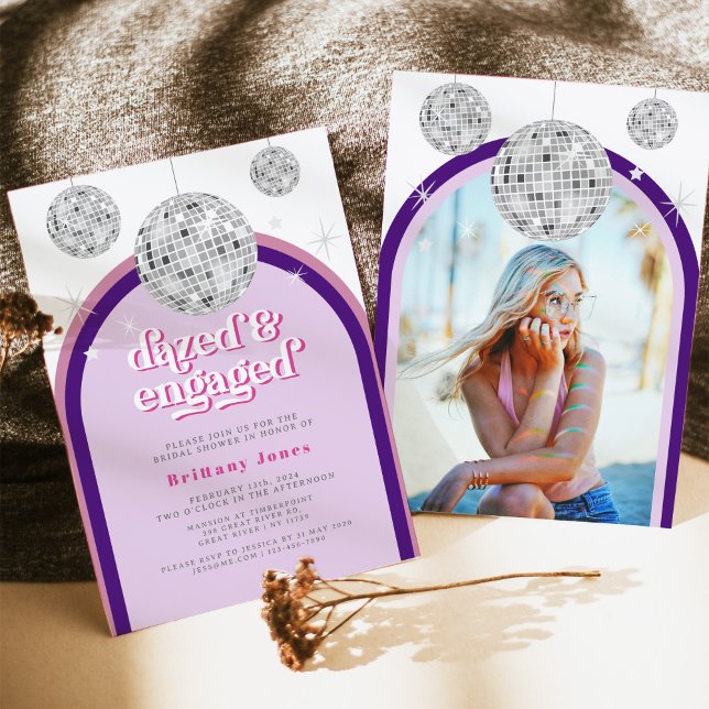 Convite Chá de panela do Groove de Disco Retroativo Rosa e (Criador carregado)