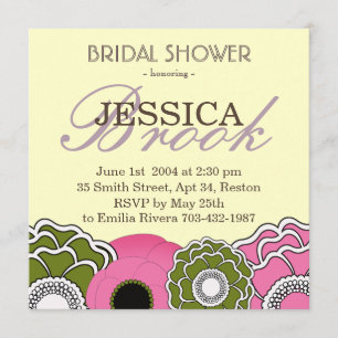 Convite Chá de panela do jardim do primavera