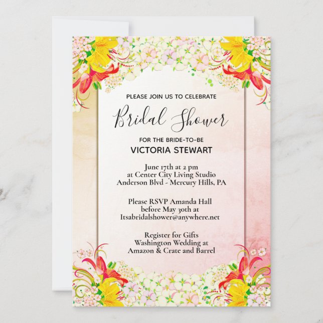 Convite Chá de panela do Jardim Flor (Frente)