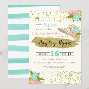 Convite Chá de panela do Kentucky Derby Style