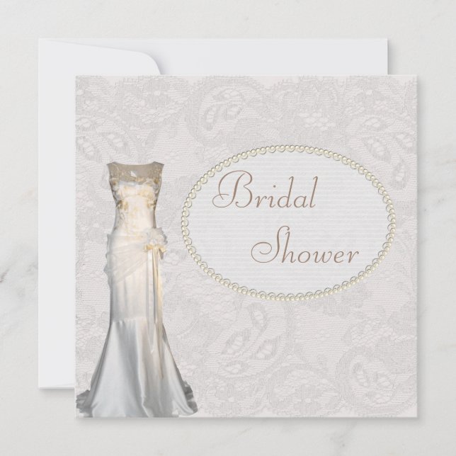 Convite Chá de panela do laço de Paisley do vestido de (Frente)