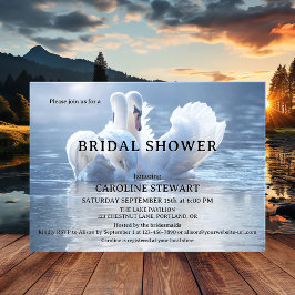 Convite Chá de panela do lago Elegante Swan