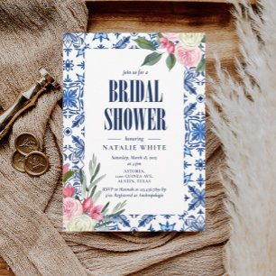 Convite Chá de panela do Mediterrâneo italiano Bougainvill