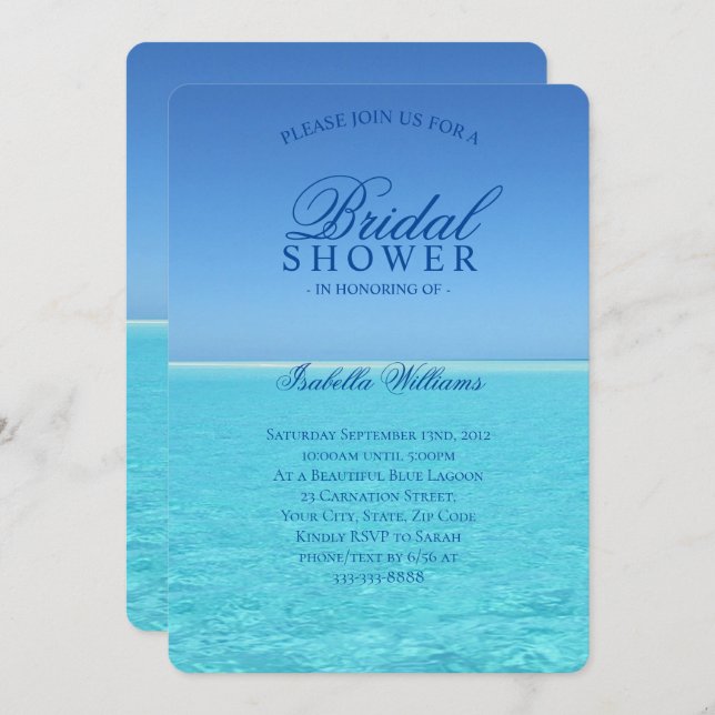 Convite Chá de panela do Oceano Azul (Frente/Verso)