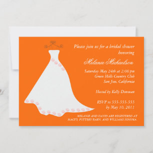 Convite Chá de panela do Palhaço de Casamento Laranja