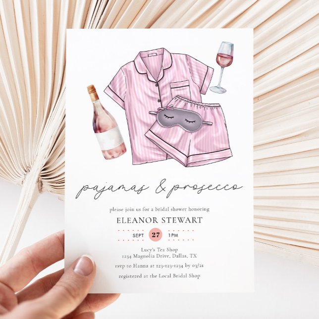 Convite Chá de panela do Partido Pajama Slumber PJ Prosecc (Criador carregado)