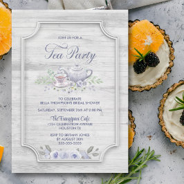 Convite Chá de panela do Partido Tea de Madeira Branqueada