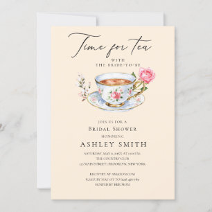 Convite Chá de panela do Partido Tea Floral de Ivory