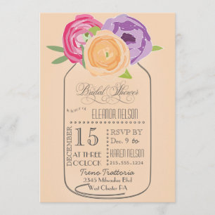 Convite Chá de panela do quadro do frasco de pedreiro