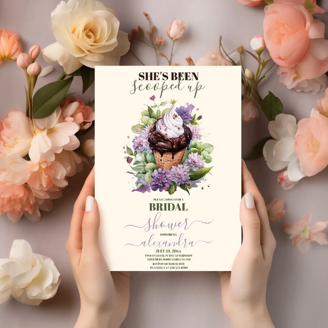 Convite Chá de panela do sorvete inclinado (Criador carregado)