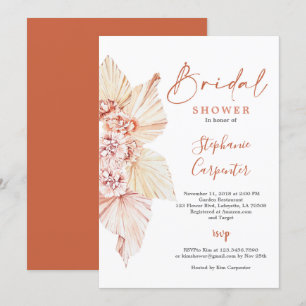 Convite Chá de panela do Terracotta Orange Burnt Boho
