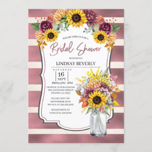 Convite Chá de panela do vaso do girassol do outono