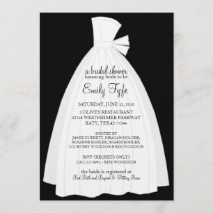 Convite Chá de panela do vestido de casamento {ébano}