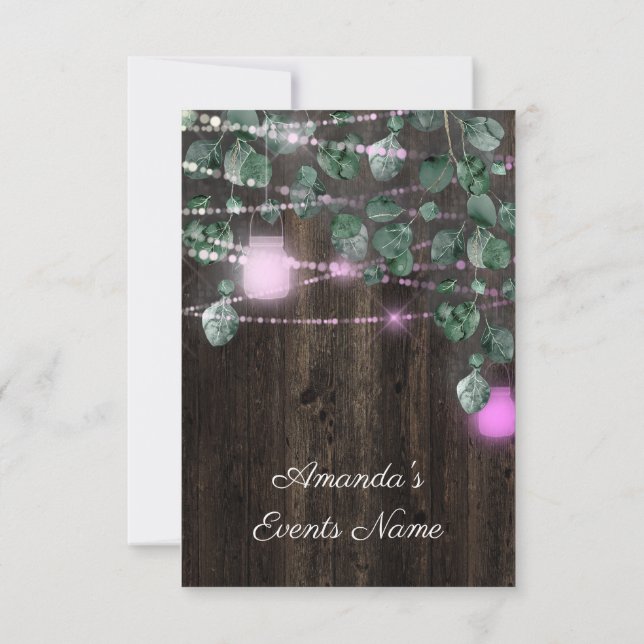 Convite Chá de panela doce 16th Pinky Jars Light (Verso)