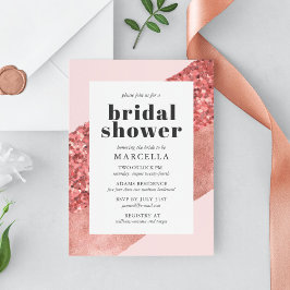 Convite Chá de panela Dourado, Blush e Sequência