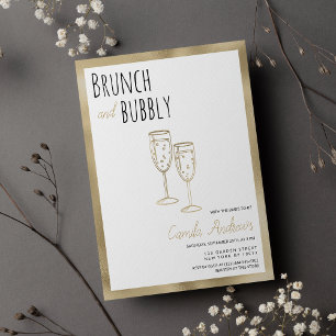 Convite Chá de panela Dourado Branco Preto Brunt E Borrach