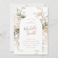 Chá de panela Dourado de Boho Eucalyptus Moderno