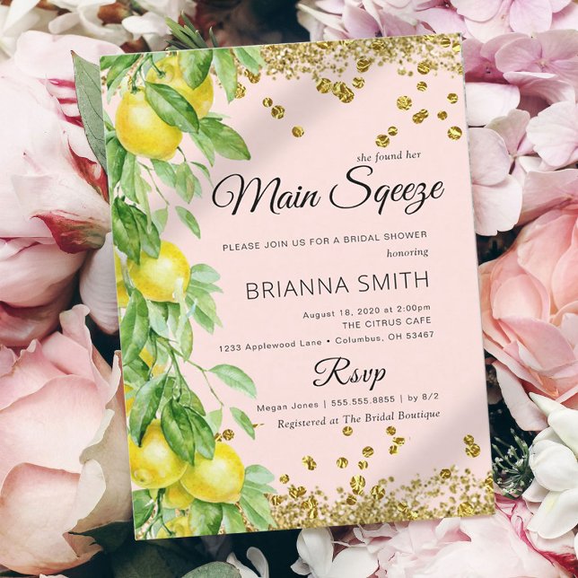 Convite Chá de panela Dourado de Léon Elegante (Criador carregado)