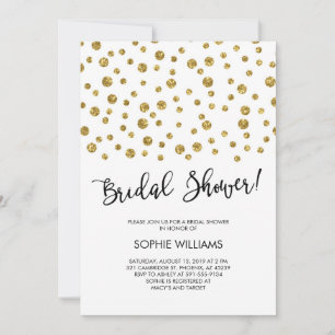 Convite Chá de panela Dourado dos confetes do brilho