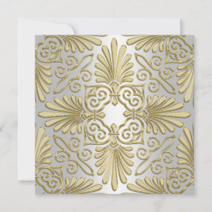 Convite Chá de panela Dourado e branco Deco Deco de arte