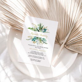 Convite Chá de panela Dourado e Eucalyptus Brunch e Bubble