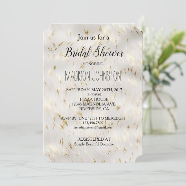 Convite Chá de panela Dourado Elegante (Em pé/Frente)